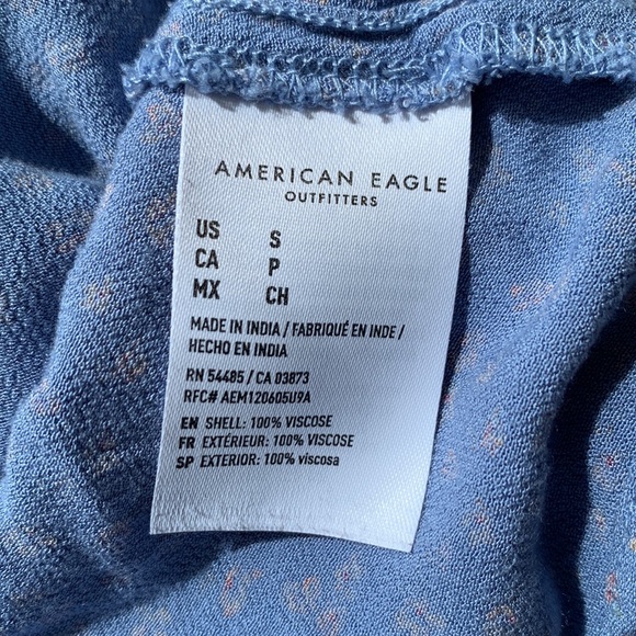 American Eagle Blue Floral Print Mini Dress with Long Sleeves Size Small - Picture 6 of 7